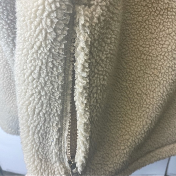 LANDS END zip up warm fuzzy sweater size medium - Picture 4 of 7